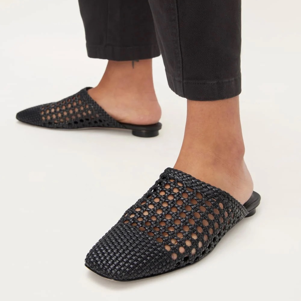 Everlane The Day Mule - Black Woven - 5.5